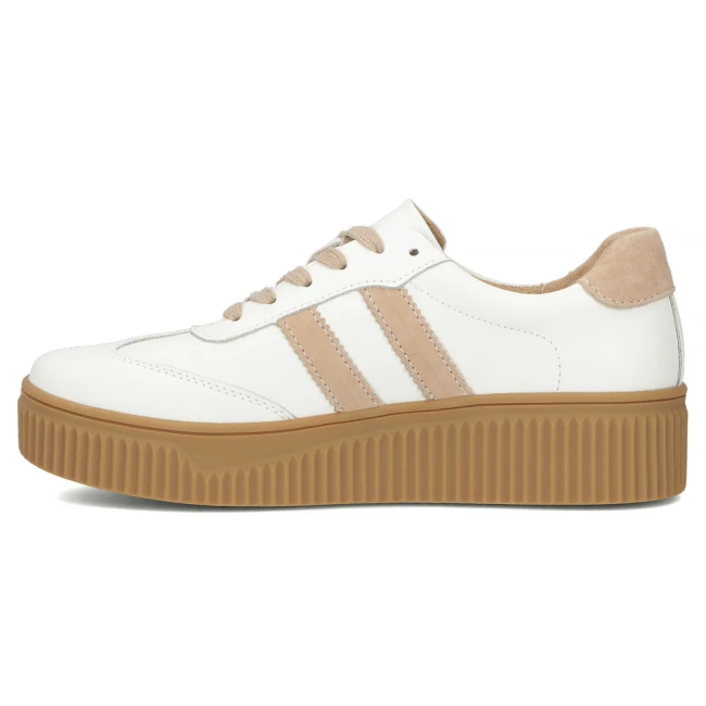 Skórzane sneakersy Filippo DP6776/25 WH BE biało beżowe