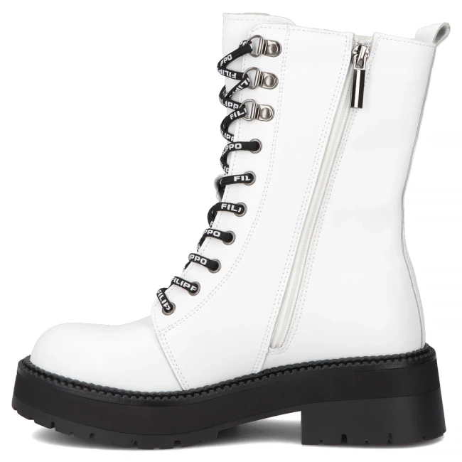 Leather ankle boots Filippo DBT7256/25 WH white
