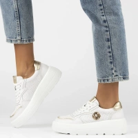 Skórzane sneakersy Filippo DP6843/25 WH białe