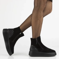 Leather ankle boots DBT7300/25 BK black