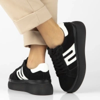 Leather sneakers Filippo DP7175/25 BK black