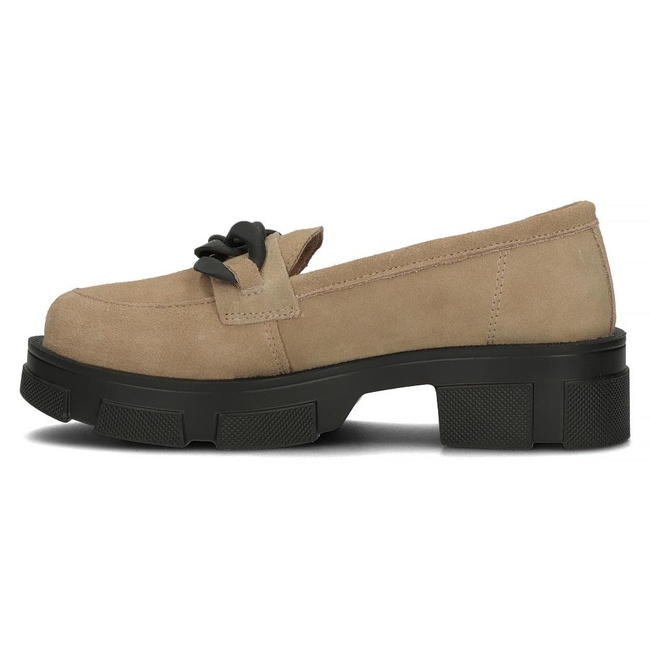 Skórzane półbuty Filippo DP3221/22 BE BK beżowe