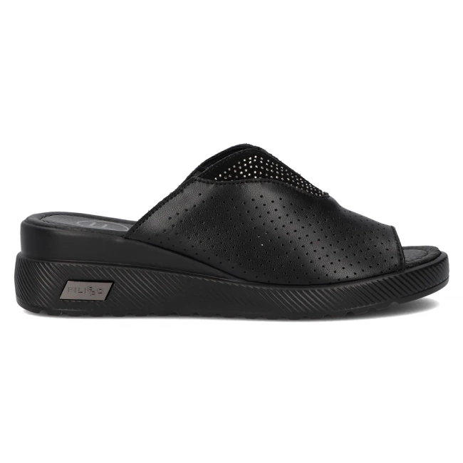 Leather flip-flops Filippo DK6146/24 BK black