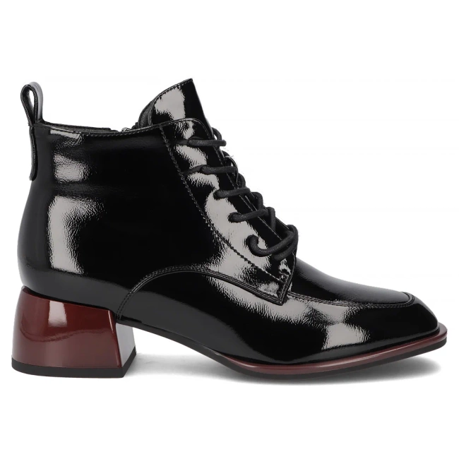 Leather ankle boots Filippo DBT7367/25 BK RD black