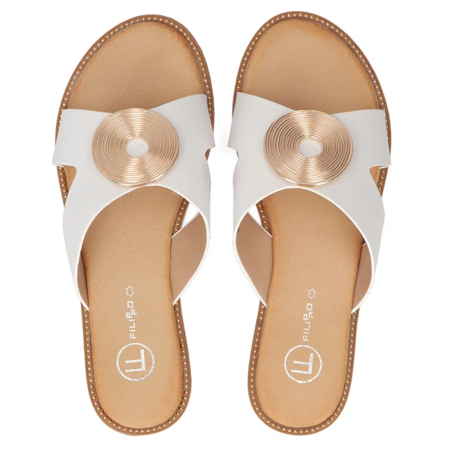 Klapki Filippo DK6923/25 WH białe