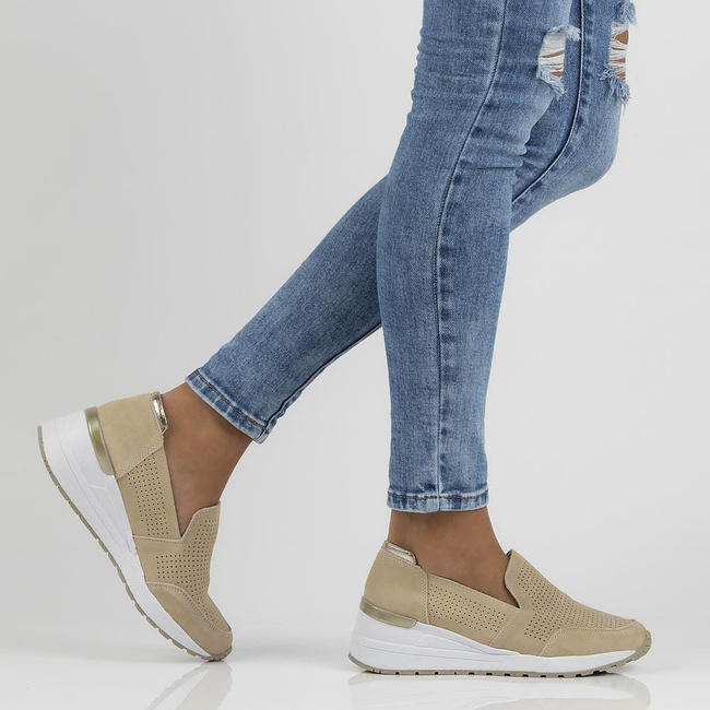 Skórzane półbuty Filippo DP3537/22 BE beżowe