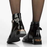 Skórzane botki na obcasie Filippo DBT7384/25 BK czarne