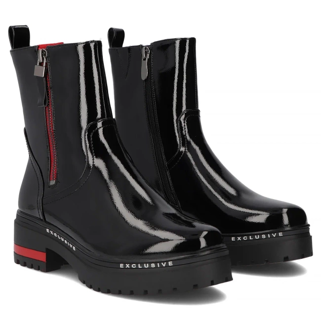 Skórzane botki Filippo DBT7468/25 BK czarne