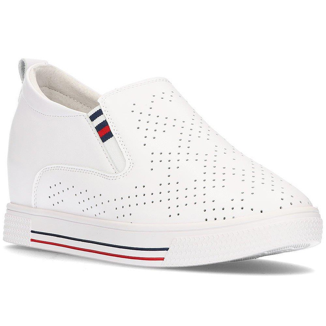 Skórzane półbuty Filippo DP1356/22 WH białe
