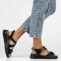 Leather sandals Filippo DS7043/25 BK black