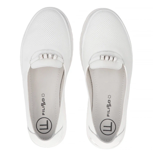 Leather shoes Filippo DP6999/25 WH white