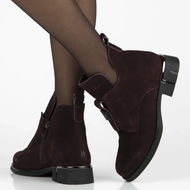 Leather ankle boots DBT7244/25 BG maroon