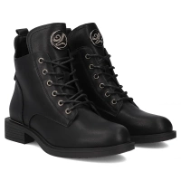 Skórzane trzewiki Filippo DBT7436/25 BK czarne