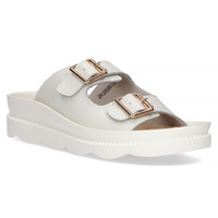 Skórzane klapki Filippo DK3599/22 WH białe