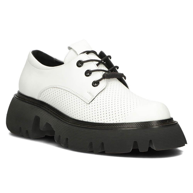 Skórzane półbuty Filippo DP3909/22 WH białe