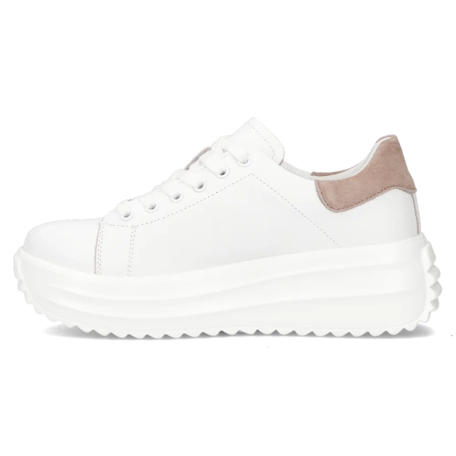Leather sneakers Filippo DP6739/25 WH BE white