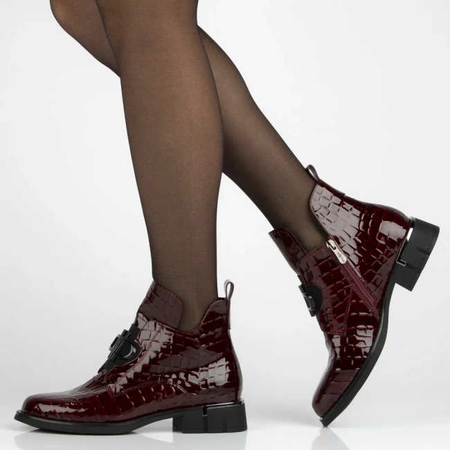 Leather ankle boots DBT7191/25 BG maroon