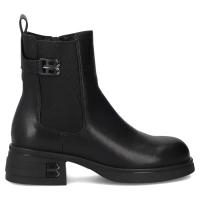 Skórzane botki na obcasie Filippo DBT7195/25 BK czarne