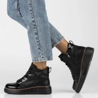 Leather ankle boots DBT6453/25 BK black