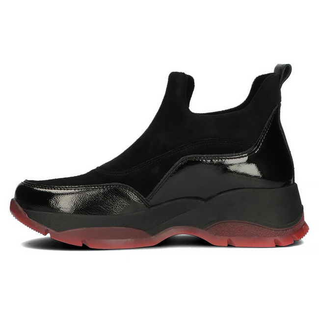 Skórzane półbuty na platformie Filippo DP4202/22 BK czarne