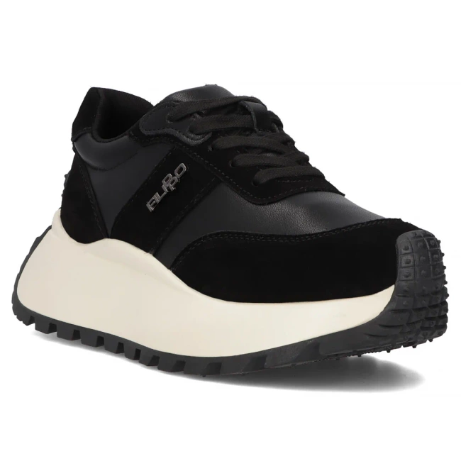 Skórzane sneakersy Filippo DP6785/25 BK czarne