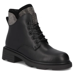 Skórzane botki Filippo DBT7296/25 BK czarne