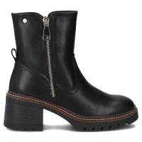 Skórzane botki na obcasie Filippo DBT7259/25 BK czarne