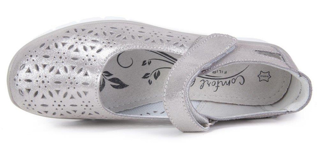 Półbuty Filippo DP640/19 SI silver