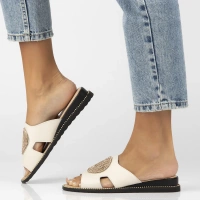 Skórzane klapki Filippo DK7041/25 BE beżowe