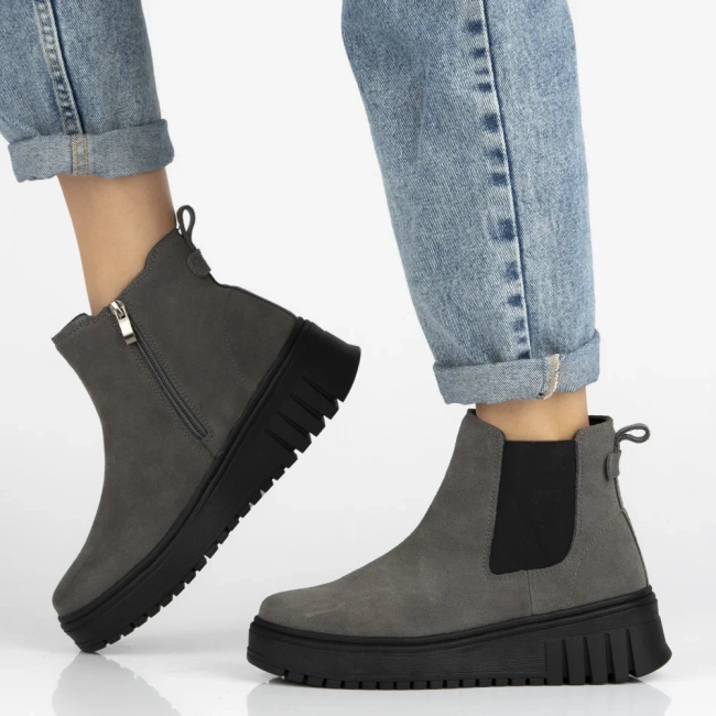 Leather ankle boots Filippo DBT7279/25 GR grey