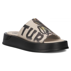 Skórzane klapki Filippo DK6158/25 WH białe