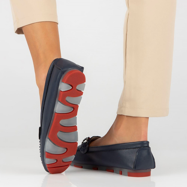 Skórzane mokasyny Filippo DP3613/23 NV RD granatowe