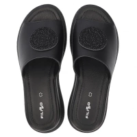 Skórzane klapki Filippo DK6987/25 BK czarne