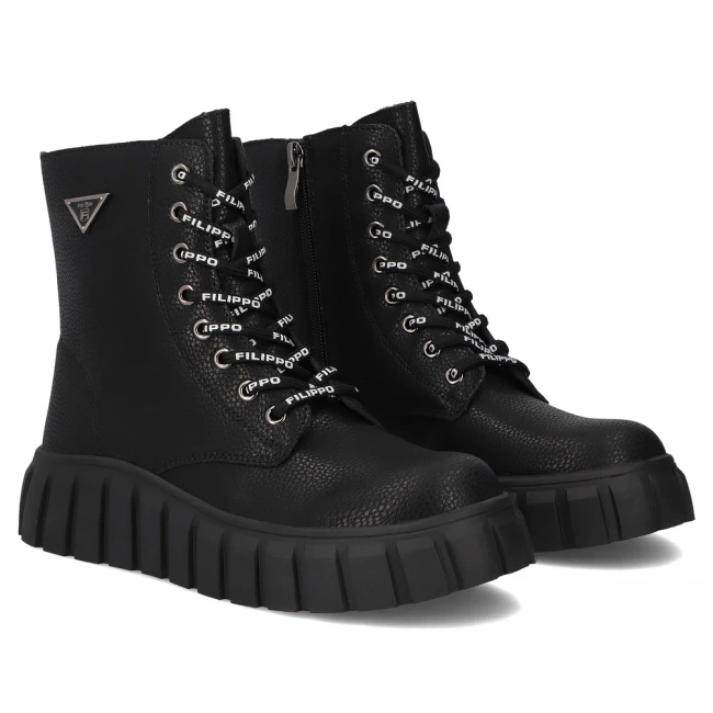 Leather ankle boots Filippo DBT7257/25 BK black