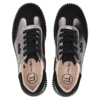 Skórzane sneakersy Filippo DP7123/25 GN gun metal