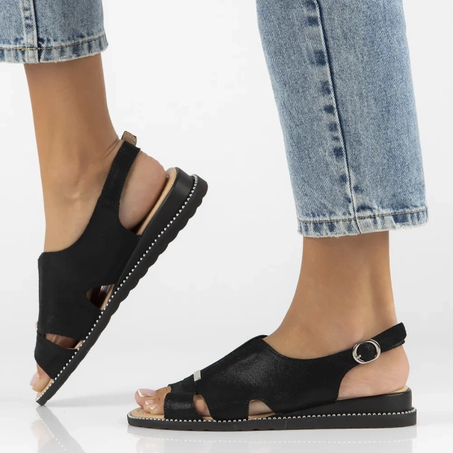 Leather sandals Filippo DS4470/25 BK black