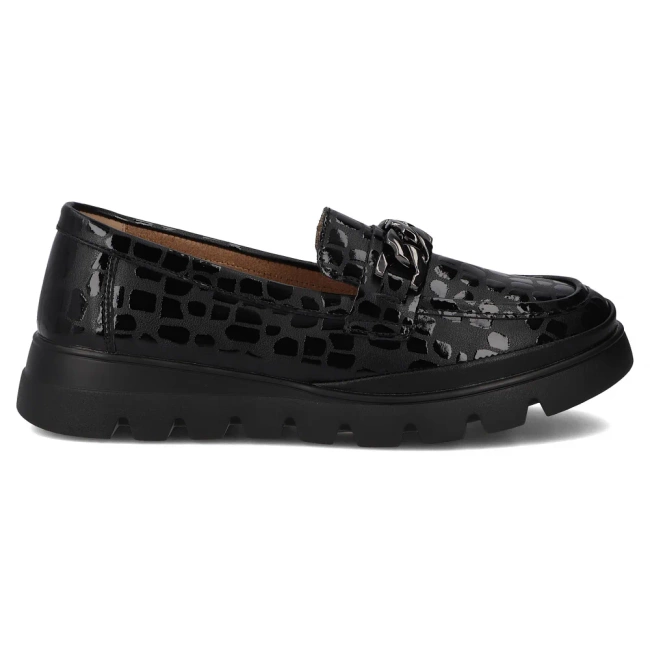 Skórzane półbuty na platformie Filippo DP6467/25 BK czarne