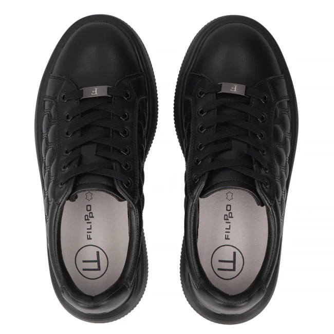 Leather sneakers Filippo DP7285/25 BK black