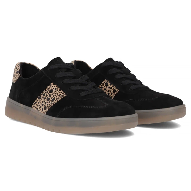 Skórzane sneakersy Filippo DP6770/25 BK LEO czarne