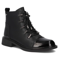 Skórzane botki Filippo DBT7154/25 BK czarne