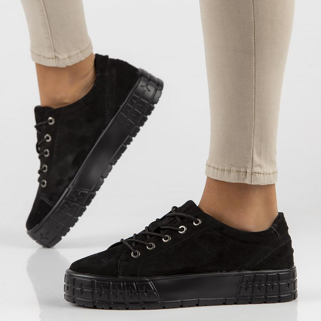 Leather sneakers FILIPPO DP3527/22 BK black