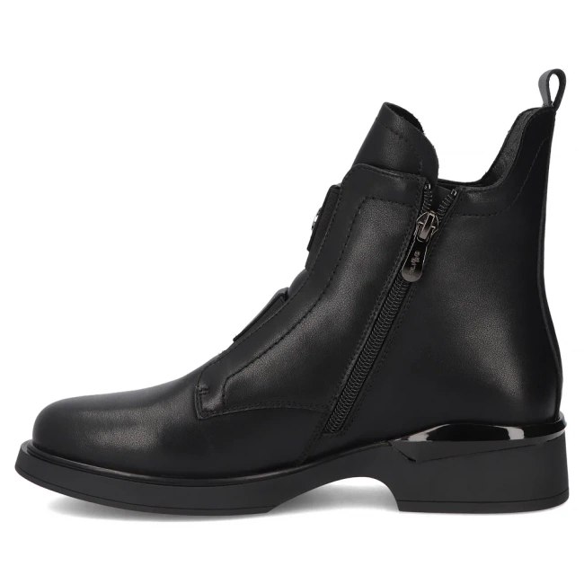 Skórzane botki Filippo DBT7219/25 BK czarne