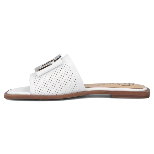 Skórzane klapki Filippo DK6985/25 WH białe