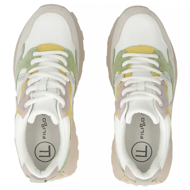 Leather sneakers Filippo DP7559/26 WH YL white