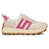 Skórzane sneakersy Filippo DP6743/25 BE FH beżowo różówe