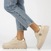 Skórzane sneakersy Filippo DP6843/25 BE beżowe