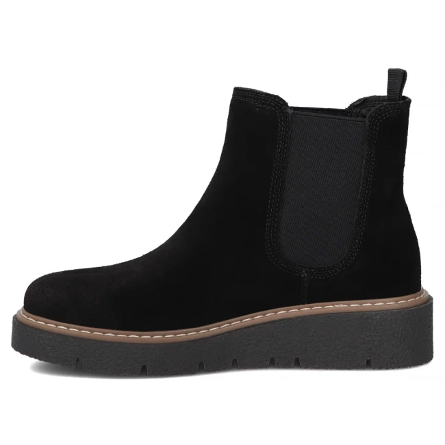 Skórzane botki na platformie Filippo DBT7261/25 BK czarne