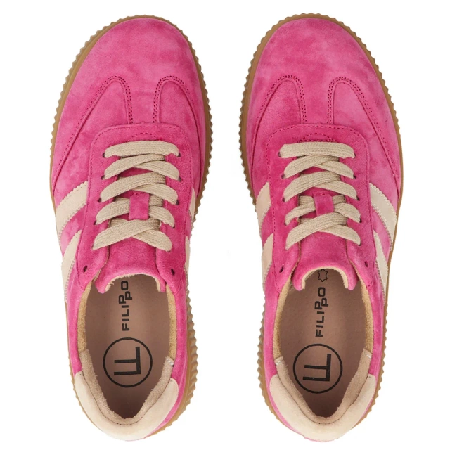 Leather sneakers Filippo DP6776/25 FH BE fuchsia