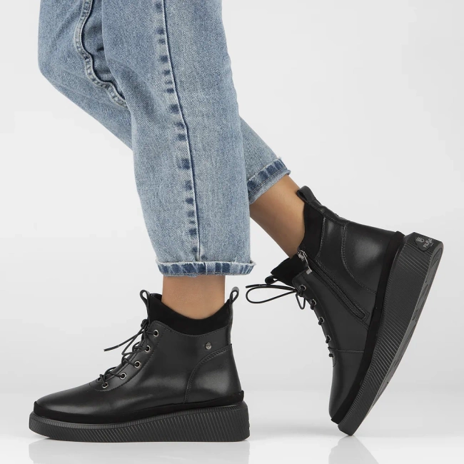 Leather ankle boots DBT4799/25 BK black