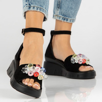 Leather sandals Filippo DS4456/23 BK black